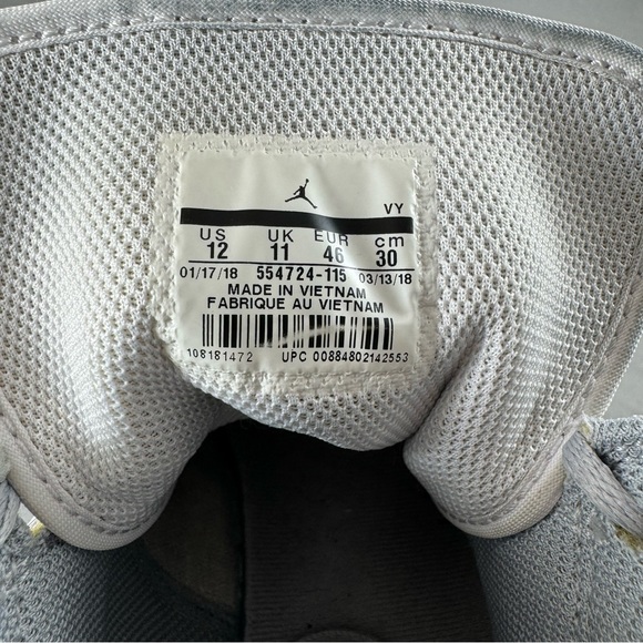 Nike Air Jordan 1 Mid Athletic Shoes - White Cement - Men's size 12 - Picture 13 of 16